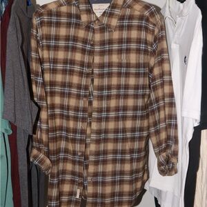 Brown Plaid Men's Shirt